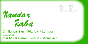 nandor raba business card